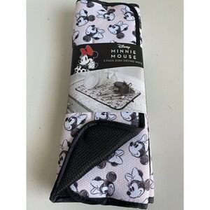 2 Pack Disney Minnie Mouse Dish Drying Mat 16" x 18" Kitchen Sketch Classic Pink